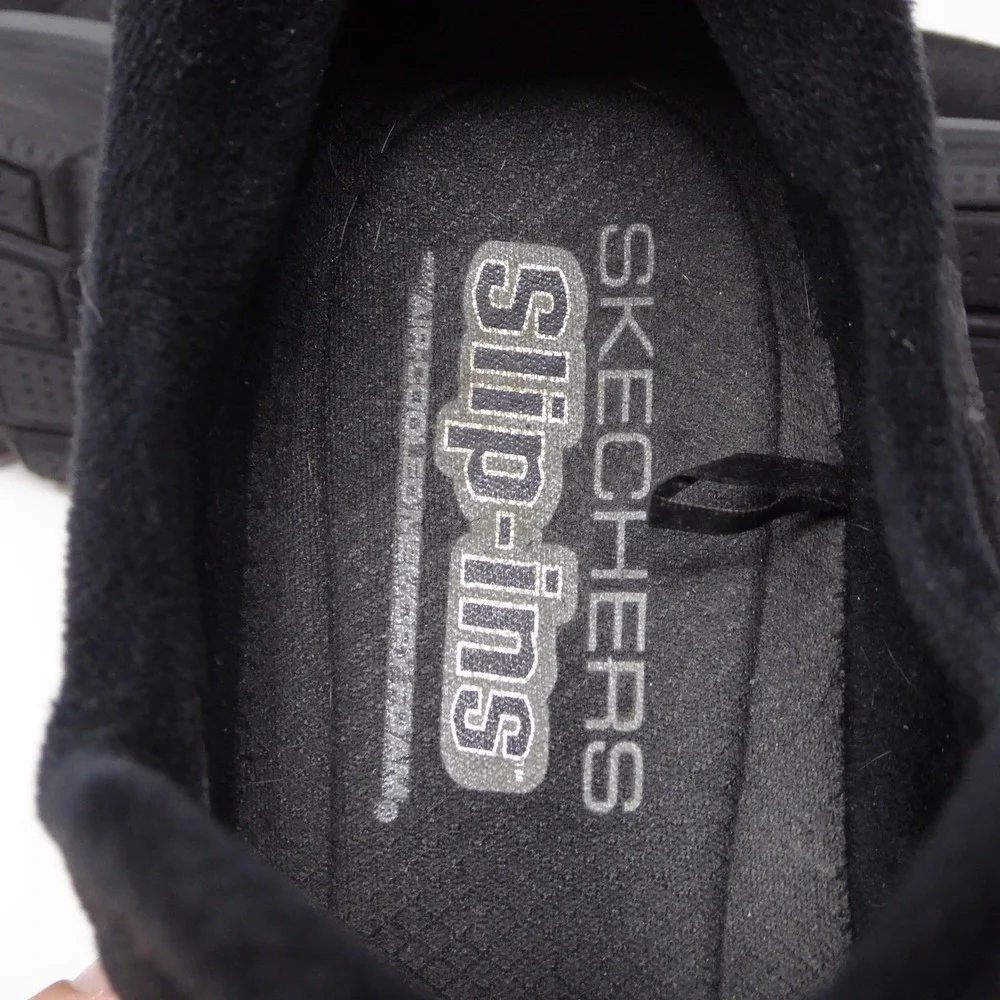 Skechers Womens Easy Going Modern Hour Slip-Ins  Black Faux Fur Lined Boots 11